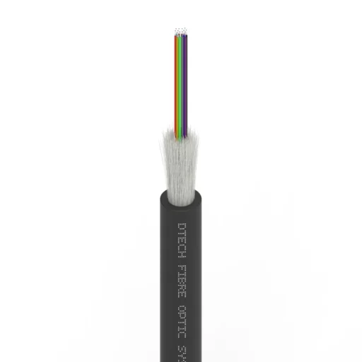DTECH® OM4 Fibre Optic Cable Tight Buffered 12 Fibre LSZH Black Cca
