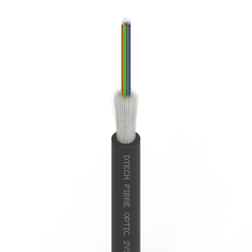 DTECH® OS2 Fibre Optic Cable Tight Buffered 12 Fibre G.657.A1 LSZH Black Cca