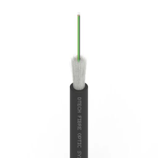 DTECH® OM4 Fibre Optic Cable Tight Buffered 4 Fibre LSZH Black Cca