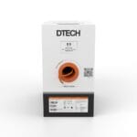 Front view of DTECH 305m orange Cat6 UTP LSZH cable box with a orange dispenser opening