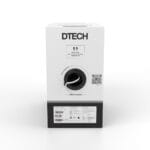Front view of DTECH 305m white Cat6 UTP LSZH cable box with a black dispenser opening