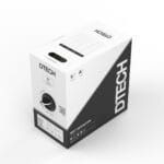 DTECH 305m white Cat6 UTP LSZH cable box viewed from above with the dispenser and side visible