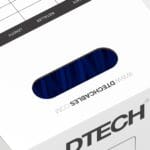 DTECH blue Cat6 UTP LSZH cable visible through the handle opening of a 305m box