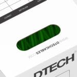 DTECH green Cat6 UTP LSZH cable visible through the handle opening of a 305m box