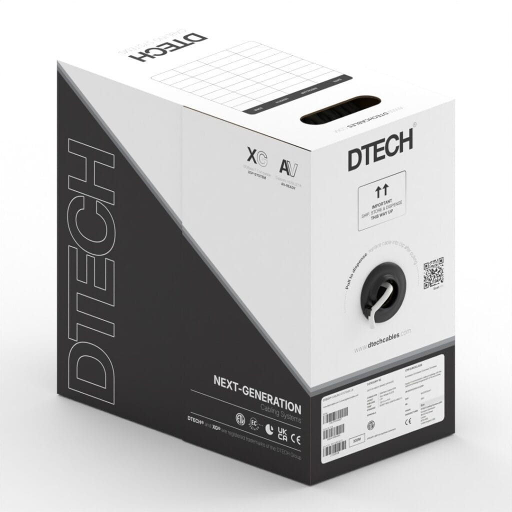 Box of DTECH Cat5e LSZH UTP ethernet cable 305m/1000ft