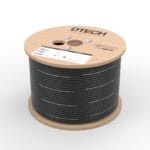 DTECH 305m black Cat6 UTP external PE cable on a wooden reel