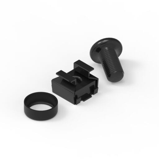 DTECH® M6 Cage Nuts & Screw Black 50PK