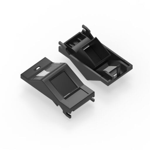 DTECH® Euro Module Angled Keystone Jack Shutter Black 4PK
