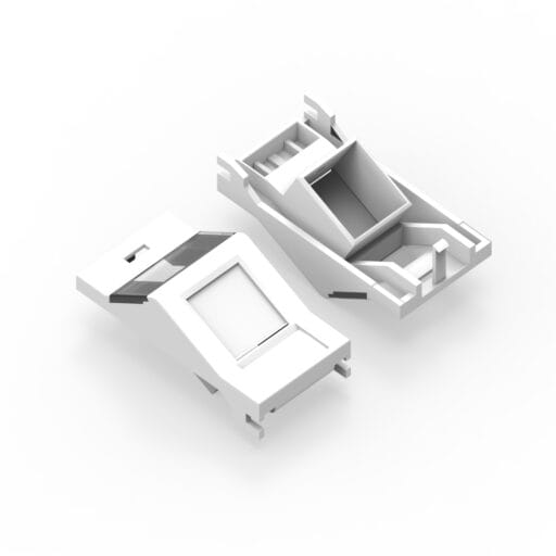 DTECH® Euro Module Angled Keystone Jack Shutter White 4PK