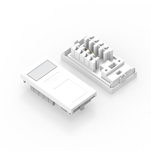 DTECH® Cat 5e Slimline IDC Euro Module White 2PK