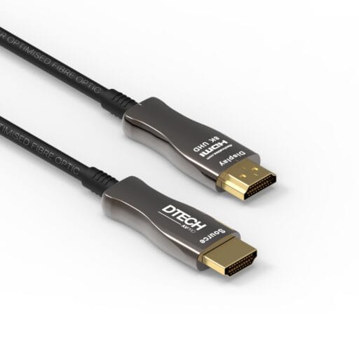 DTECH® AOC V2.1 HDMI Fibre Optic Lead 8K 60Hz OM3 PVC Black 15M