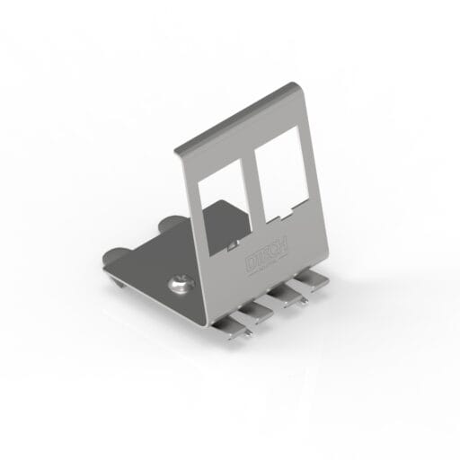 DTECH® Stainless Steel DIN Rail Keystone Jack Adaptor 2 Port