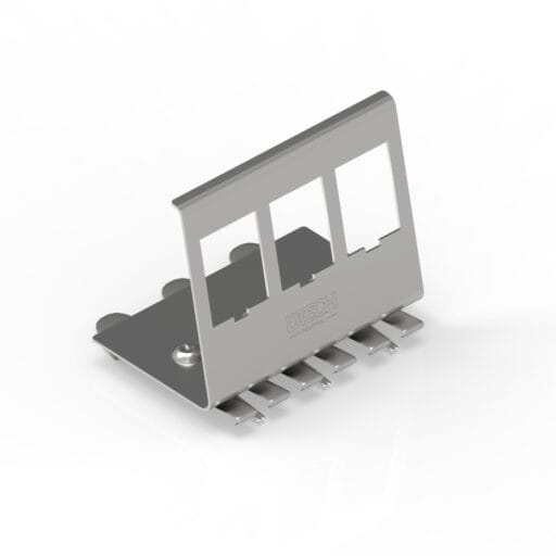 DTECH® Stainless Steel DIN Rail Keystone Jack Adaptor 3 Port
