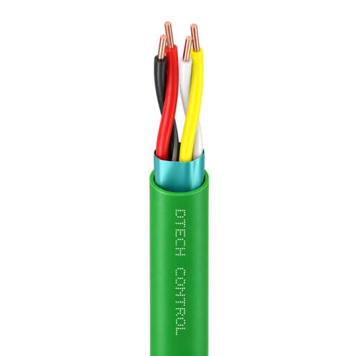 DTECH green KNX/EIB LSZH building automation cable with exposed colour-coded copper conductors