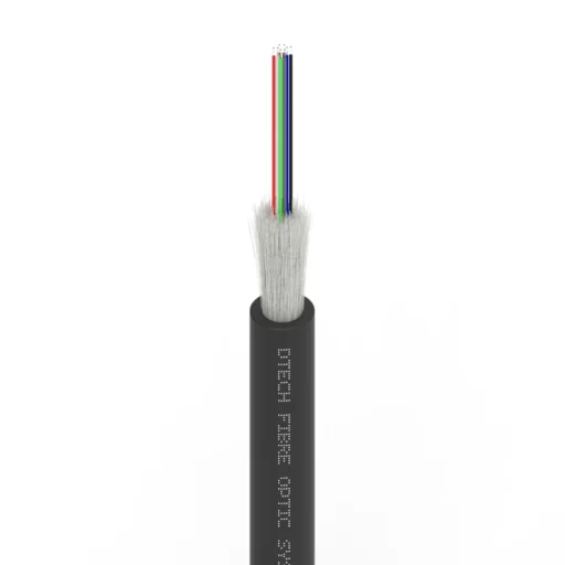 DTECH® OM4 Fibre Optic Cable Tight Buffered 8 Fibre LSZH Black Cca