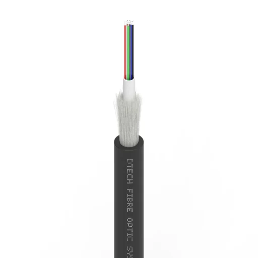 DTECH® OS2 Fibre Optic Cable Loose Tube 8 Fibre Internal / External LSZH G.657.A1 Black Eca