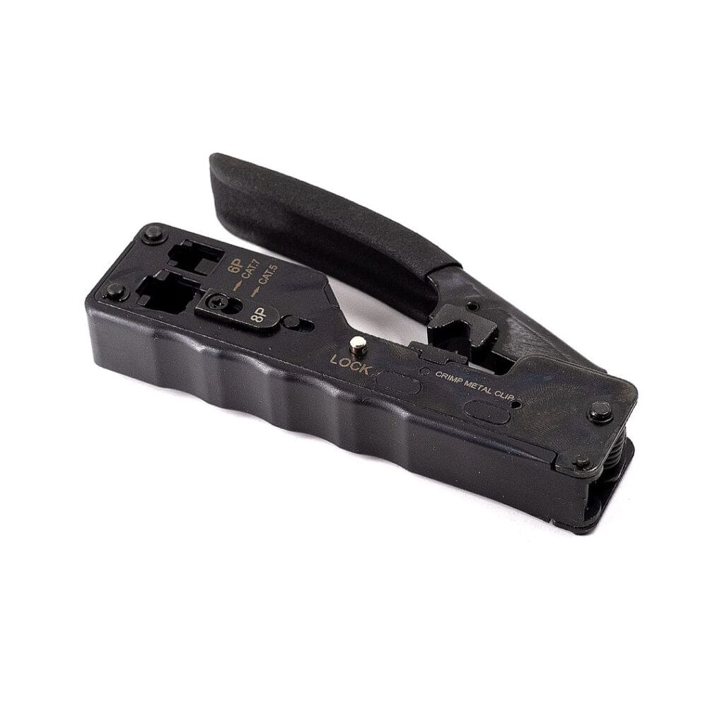 Picture of RJ11/Rj45 crimp tool suitable for standard and pass through crimps