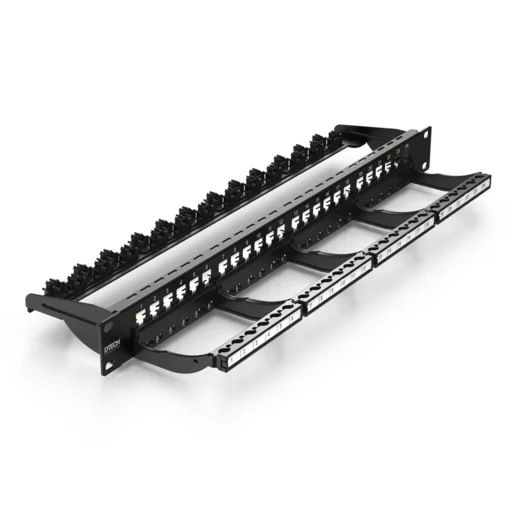 DTECH® 24 Port 1U Keystone Jack Patch Panel Frame (Wire Management)
