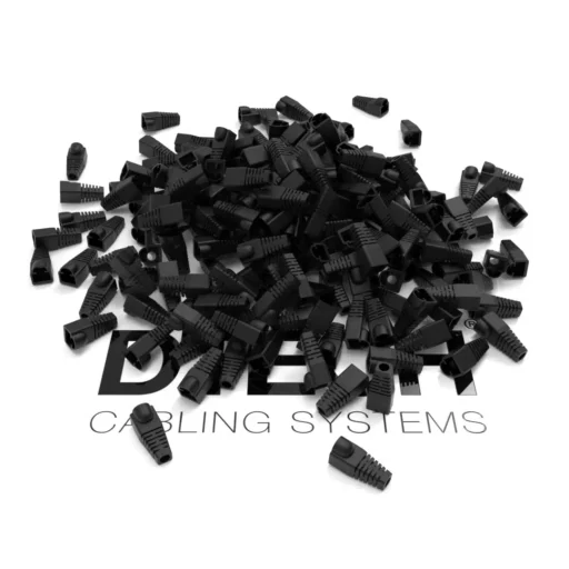 DTECH® Rounded RJ45 Strain Relief Boot Black 50 PK