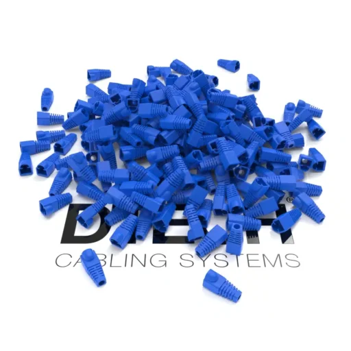DTECH® Rounded RJ45 Strain Relief Boot Blue 50PK