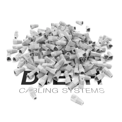 DTECH® Rounded RJ45 Strain Relief Boot Grey 50PK