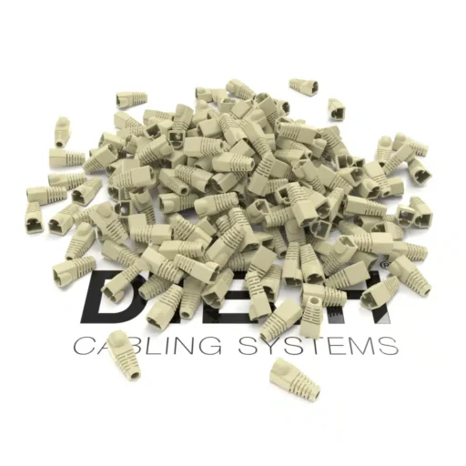 DTECH® Rounded RJ45 Strain Relief Boot Ivory 50PK
