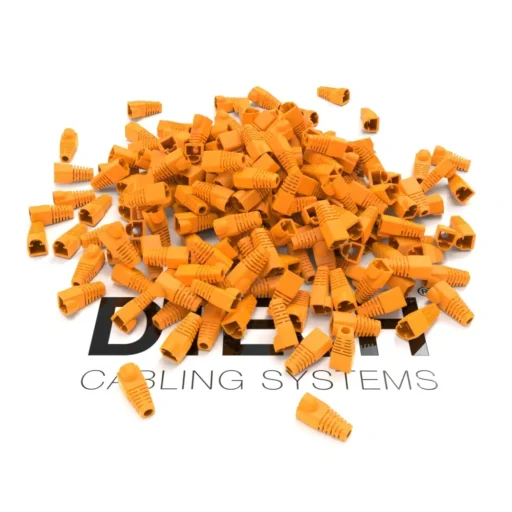 DTECH® Rounded RJ45 Strain Relief Boot Orange 50PK