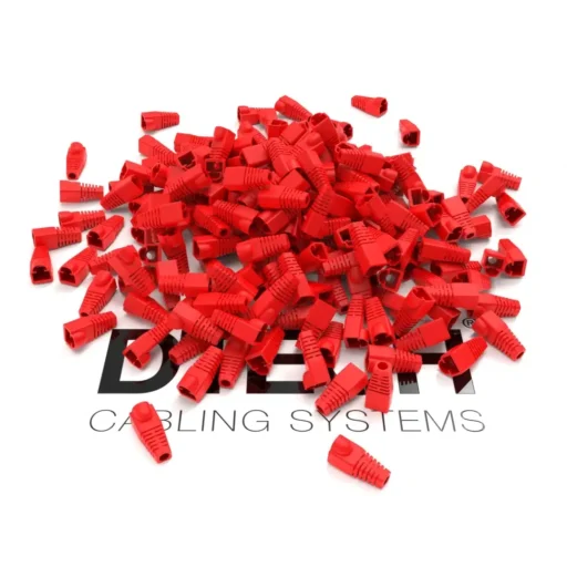 DTECH® Rounded RJ45 Strain Relief Boot Red 50PK