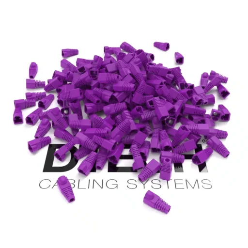 DTECH® Rounded RJ45 Strain Relief Boot Violet 50PK