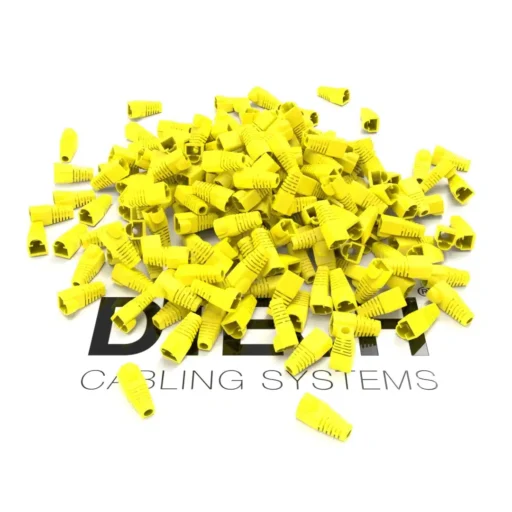 DTECH® Rounded RJ45 Strain Relief Boot Yellow 50PK