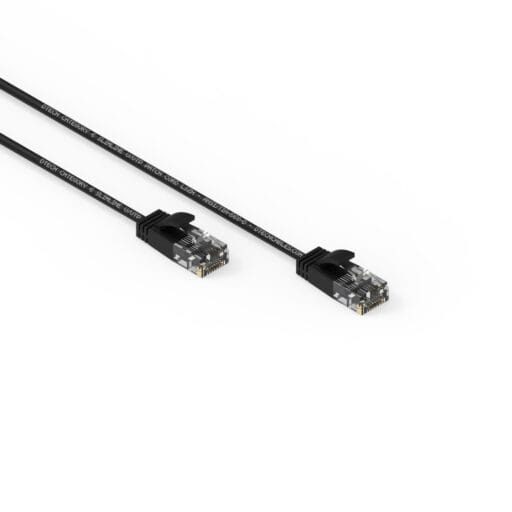 DTECH® 28AWG 550MHz 3.8mm Cat 6 UTP Patch Lead LSZH - Black - 0.25M