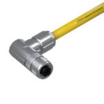 m12 x code female angled to m12 x code male straight - close up