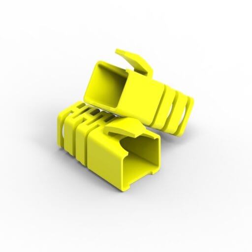 DTECH® XL 8.5mm Rounded RJ45 Strain Relief Boot Yellow 10 Pk
