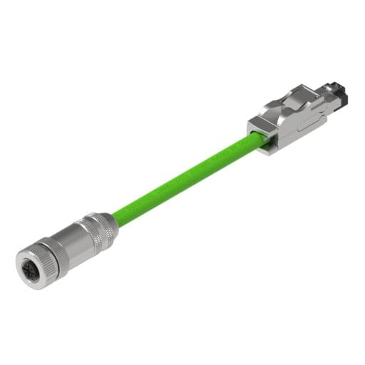 DTECH® 4 Pin D Code M12 Female to XG RJ45 - Profinet Shielded Assembly Halogen Free