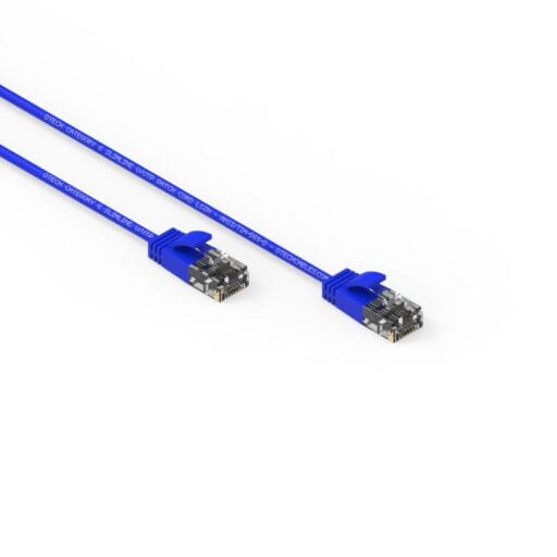 DTECH® 28AWG 550MHz 3.8mm Cat 6 UTP Patch Lead LSZH - Blue - 0.25M