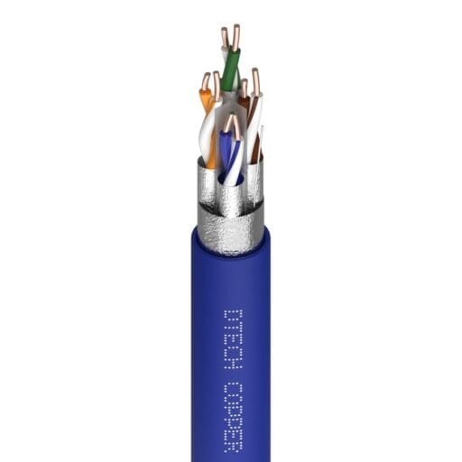 DTECH® Cat 6a 23AWG F/FTP 650MHz HDBaseT AV-Ready LSZH Blue 305M