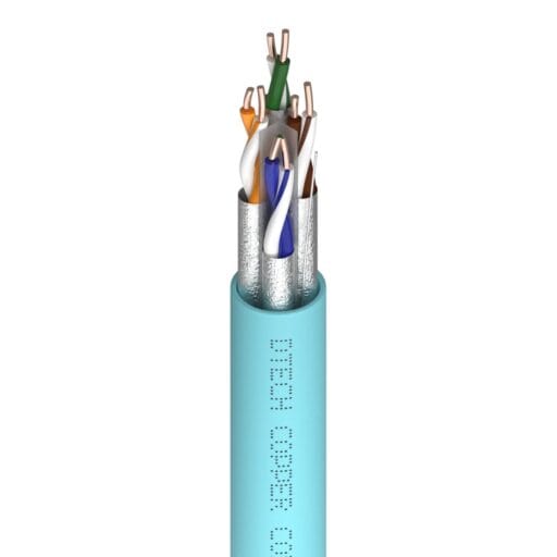 DTECH® Cat 6a 23AWG U/FTP 650MHz HDBaseT AV-Ready LSZH Ice Blue 305M