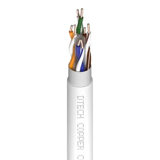 DTECH® Cat 6a 23AWG U/UTP 650MHz AV Ready LSZH White 305M