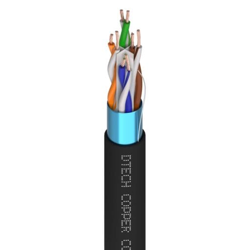 DTECH® Cat XG® 26AWG Stranded 650MHz F/UTP LSZH Black