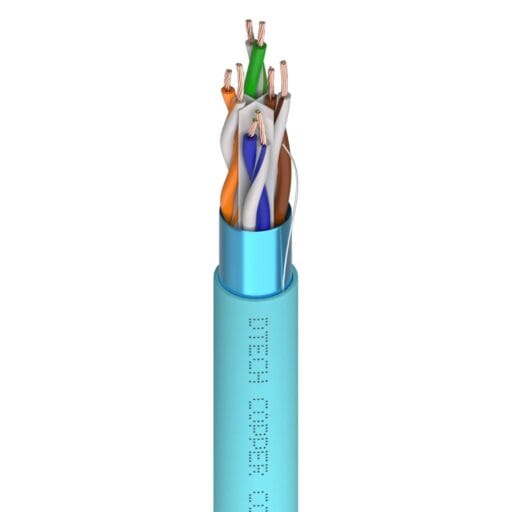 DTECH® Cat 6a 26AWG Stranded 650MHz F/UTP LSZH Ice Blue