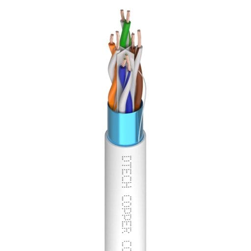 DTECH® Cat 6a 26AWG Stranded 650MHz F/UTP LSZH White