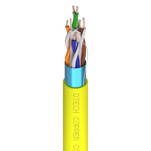 DTECH® Cat 6a 26AWG Stranded 650MHz F/UTP LSZH Yellow