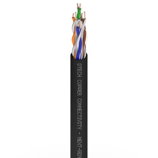 DTECH® Cat 6 SuperSlim 28AWG Stranded 500MHz UTP LSZH Black