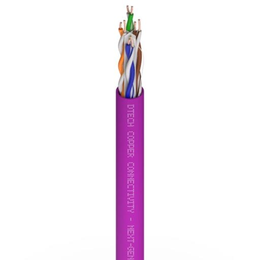 DTECH® Cat 6 SuperSlim 28AWG Stranded 500MHz UTP LSZH Violet
