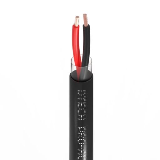 DTECH® 2x16AWG Internal / External Speaker Cable LSZH Black
