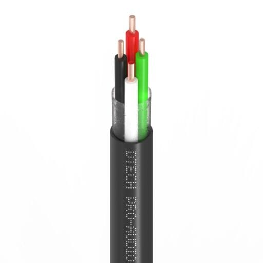 DTECH® 4x16AWG Internal / External Speaker Cable LSZH Black