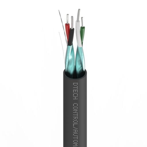 DTECH® 8723 2 Pair Control Cable 22AWG (Belden Alt) LSZH Internal / External Black
