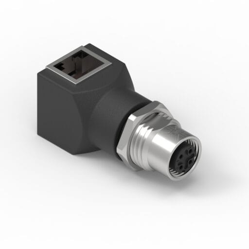 DTECH® M12 Angled Female to RJ45 4 Pin D-Code
