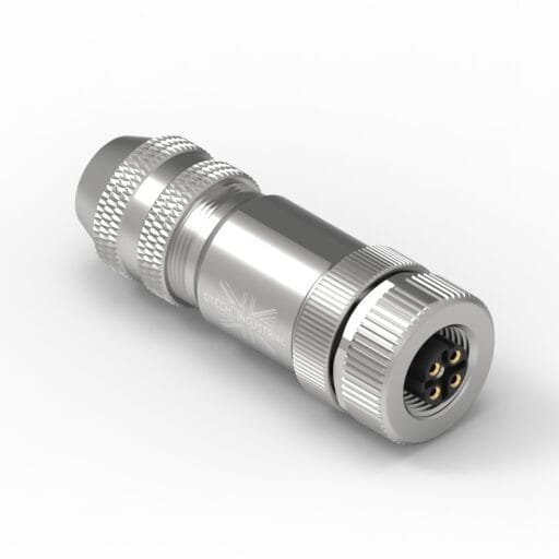 DTECH® M12 Female Metal Plug 4 Pin D-Code PG9 (Screw)