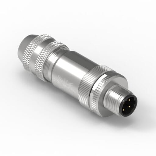 DTECH® M12 Male Metal Plug 4 Pin D-code PG9 (Screw)